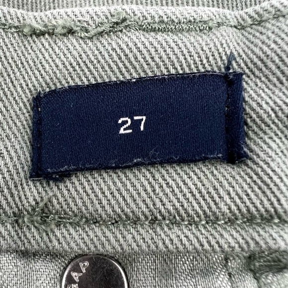 GAP Denim Sage Green Frayed Hem Jean Mini Skirt Size 27 Women’s - Picture 4 of 7